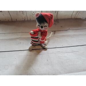 Annalee Christmas Night Time Mouse With Knit Stocking 1991 7in Holiday Decor
